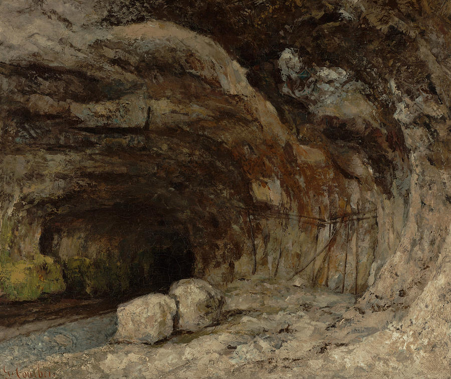 Grotto of Sarrazine near Nans-sous-Sainte-Anne Painting by Gustave Courbet