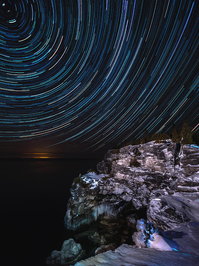 Grotto Star Trail Photograph