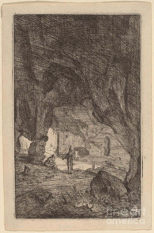 Grotto With Friars Drawing by Bartholomeus Breenbergh Pixels