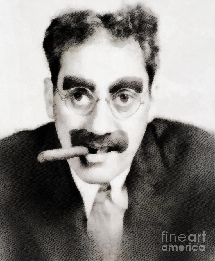 Groucho Marx, Vintage Hollywood Legend Painting by Esoterica Art Agency ...