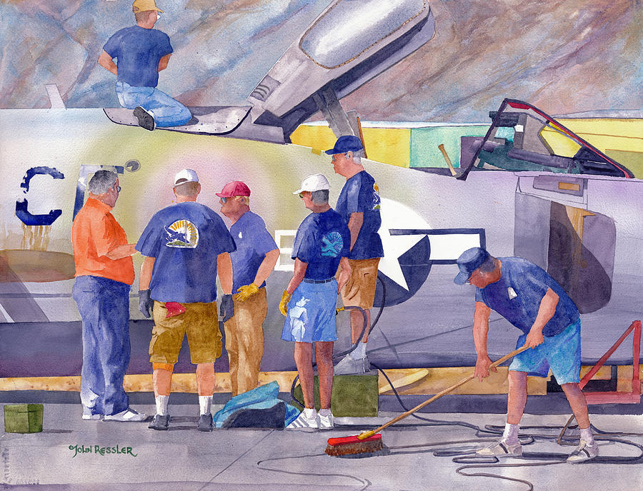 Ground Crew Painting by John Ressler