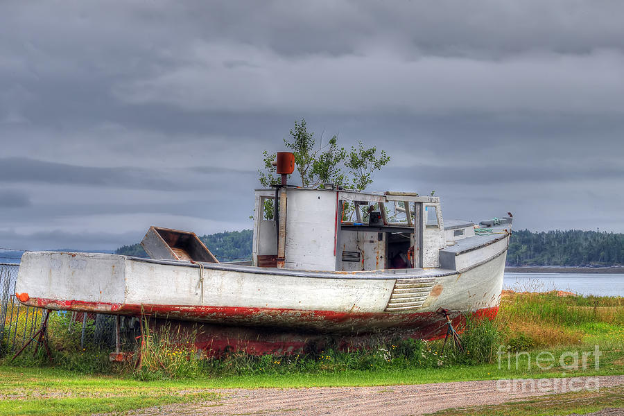 Boat Photograph - Grounded Fishing Boat by Rick Mann