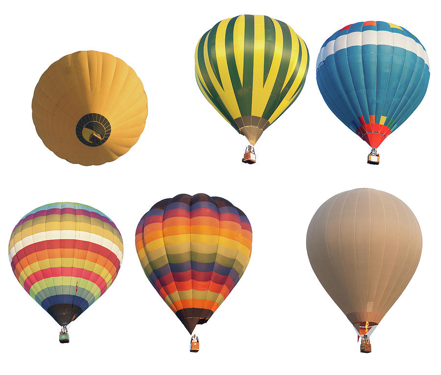 Group hot balloon color isolated Photograph by Anek Suwannaphoom
