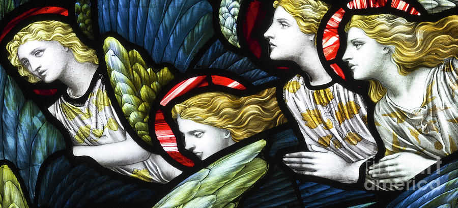 Angel Glass Art - Group of Angels by Henry Holiday