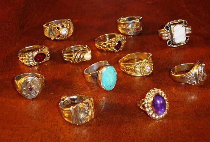 Group Of Gold And Silver Rings Jewelry by Hal Sharpe - Fine Art America