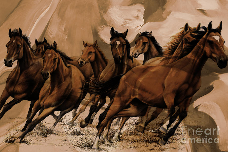 Group of Horses  Painting by Gull G