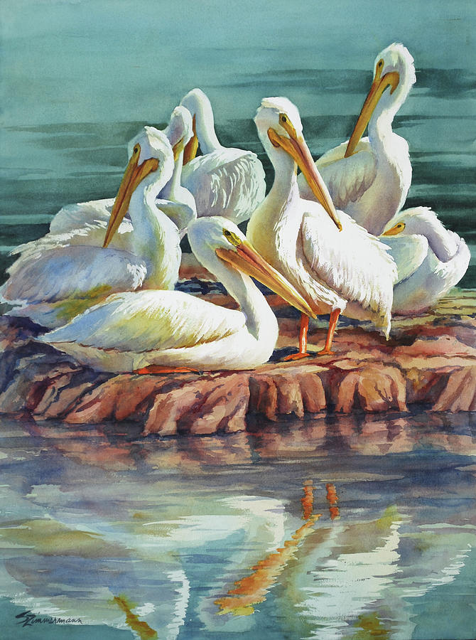 Bird Painting - Group Therapy by Sue Zimmermann