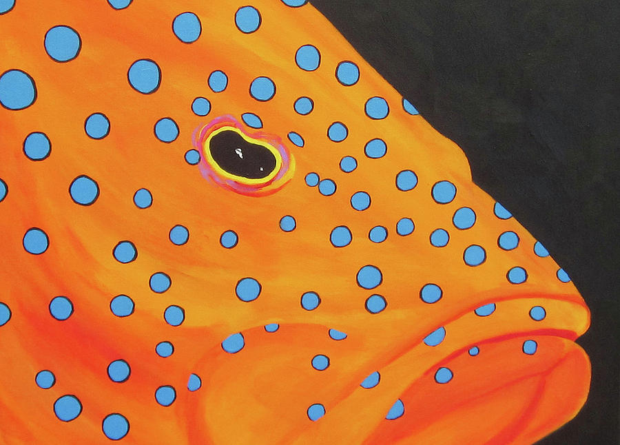 Grouper Head Painting by Anne Marie Brown