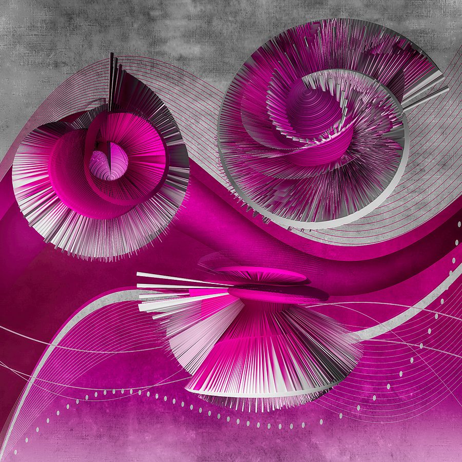 Growing Flowers With Music Pink Digital Art