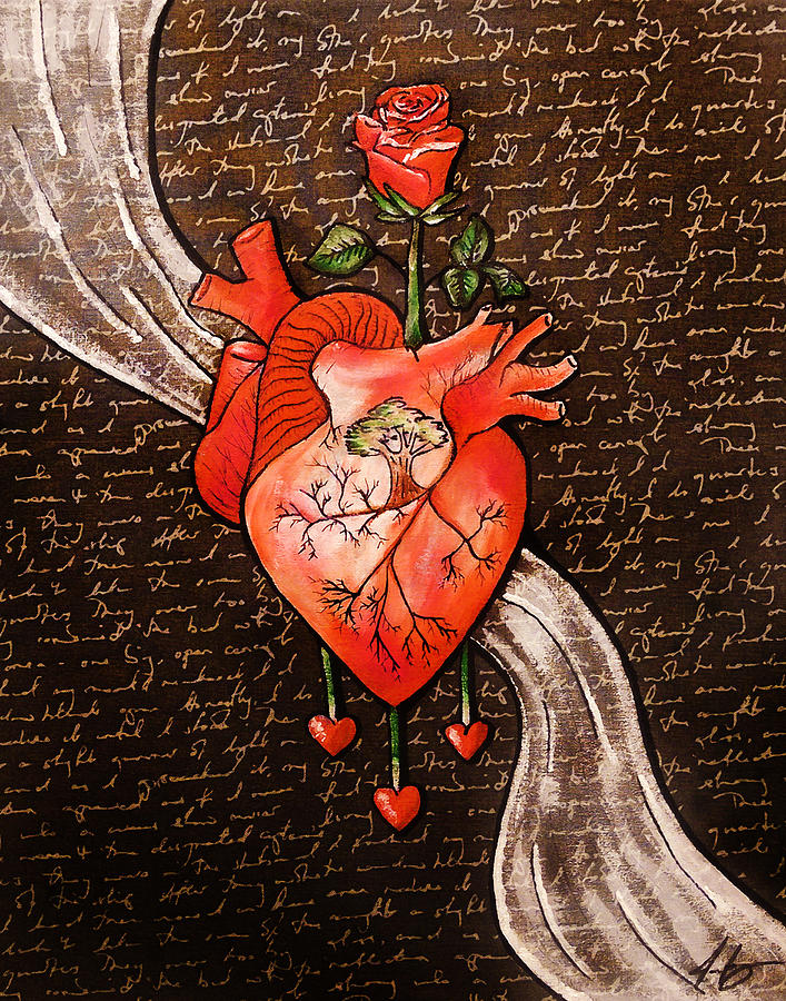 Rose Painting - Growing Heart by Jennifer Page