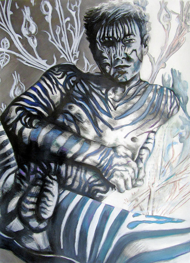 Growing Pains Zebra Boy  Painting by Rene Capone