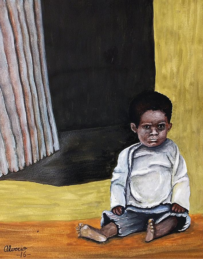 Growing Up in Poverty Painting by Edwin Alverio