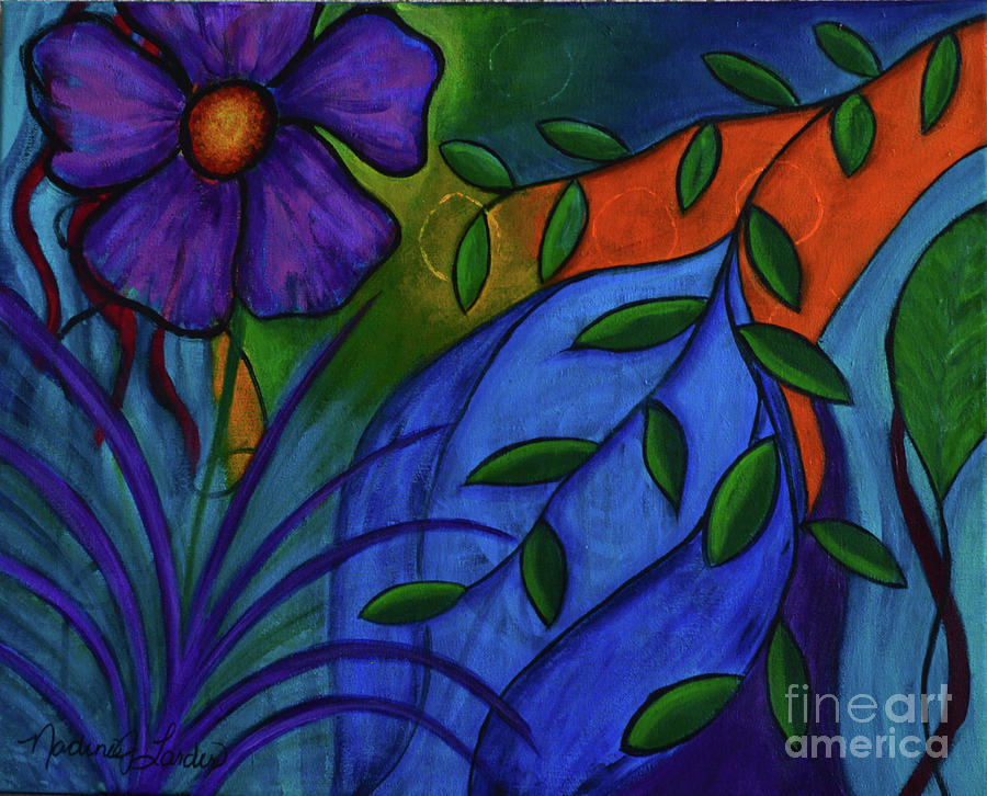Purple Painting - Growing Wild by Nadine J Larder Purple Painting - Growing Wild by Nadine J Larder