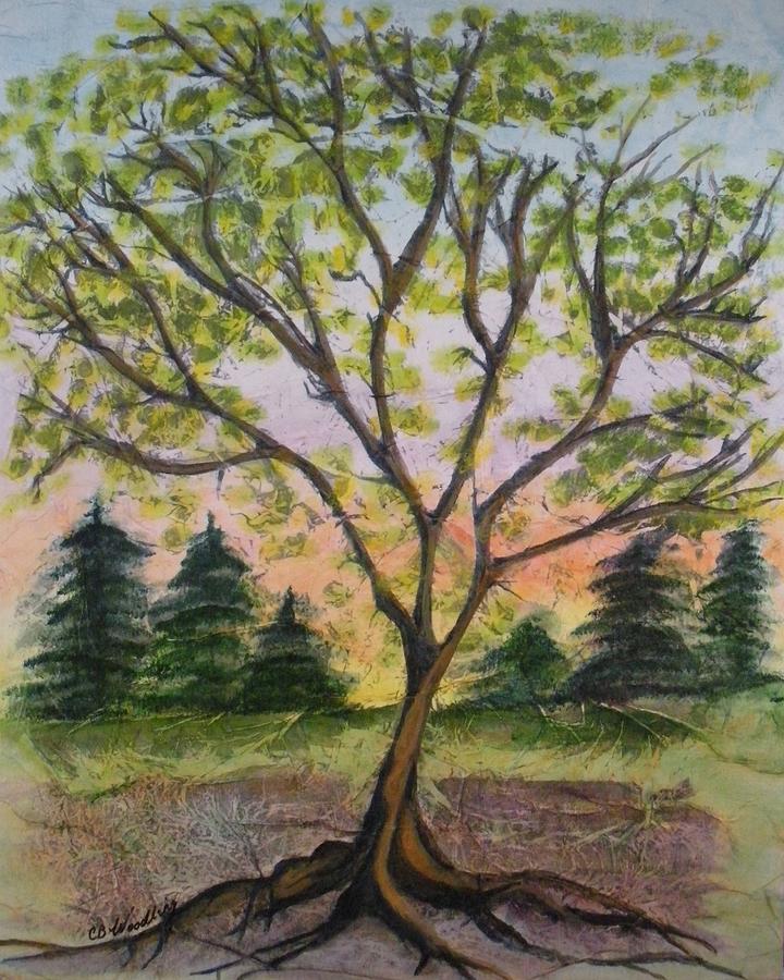 Sunset Painting - Growth by CB Woodling