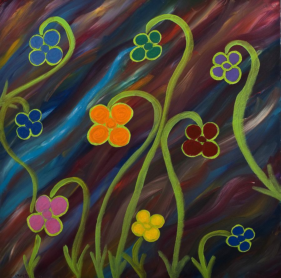 Flower Painting - Growth by Hagit Dayan