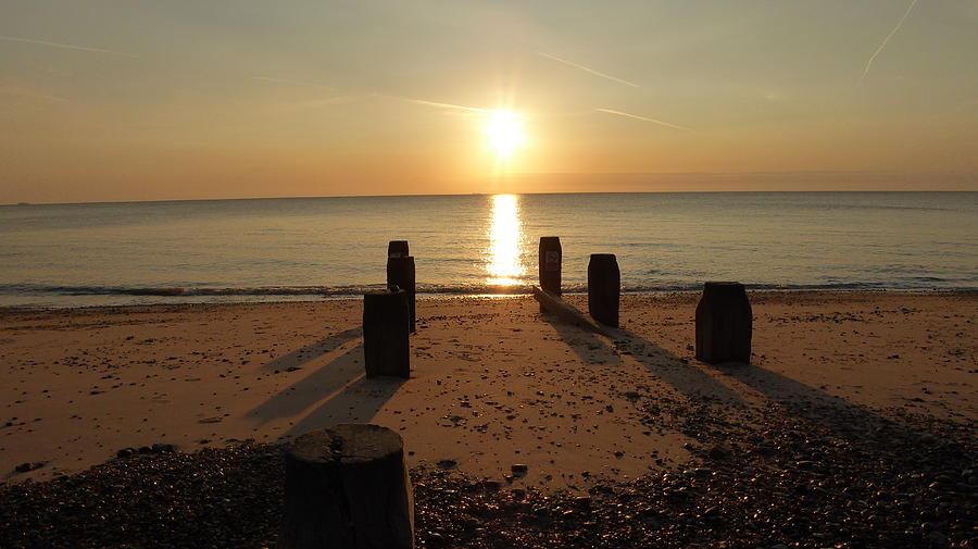 Groyne Ocean Wave Sunrise Reflection 2 Photograph by Richard Griffin ...