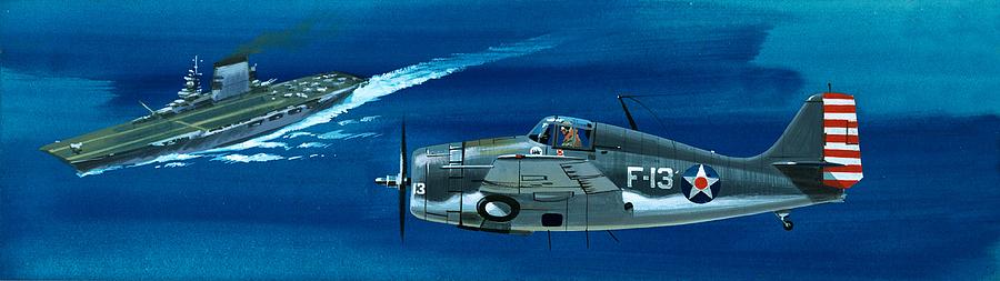 Wilf Hardy Painting - Grumman F4RF-3 Wildcat by Wilf Hardy