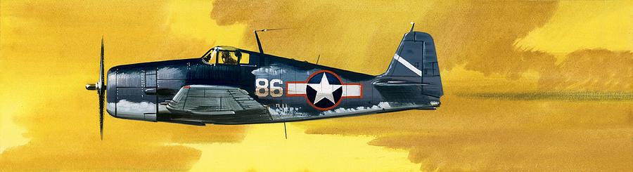 Wilf Hardy Painting - Grumman F6F-3 Hellcat by Wilf Hardy