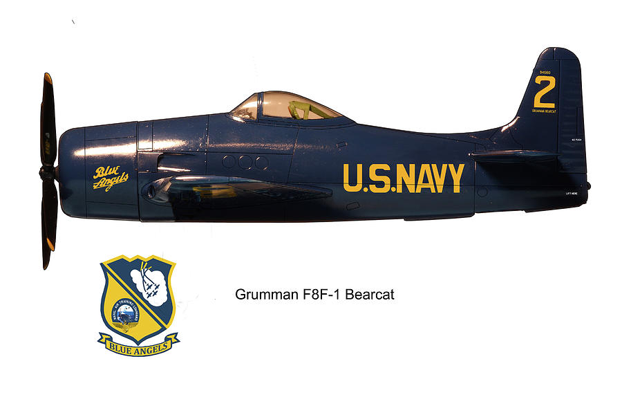 Aircraft Profile Digital Art - Grumman F8F Bearcat - Blue Angels Profile by Richard Filteau