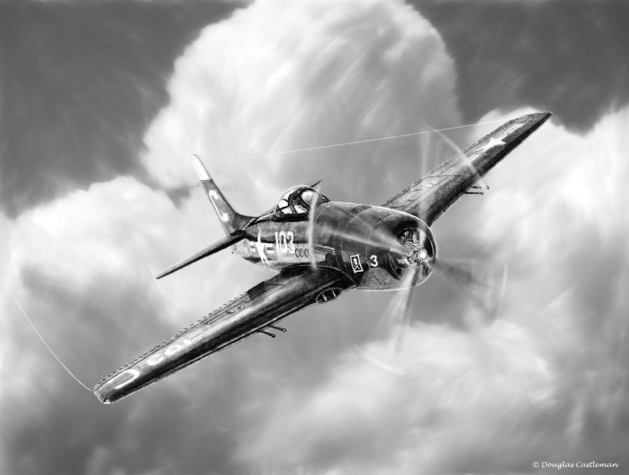 Grumman F8F Bearcat Drawing by Douglas Castleman