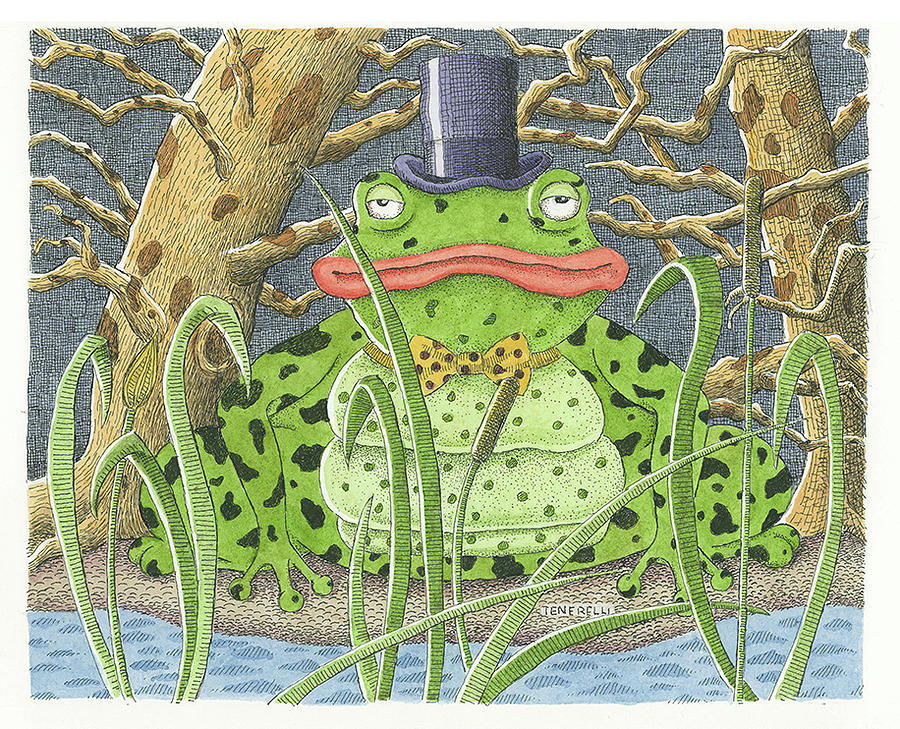 Grumpy Frog Drawing By Joe Tenerelli 