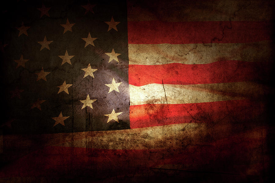 Grunge American flag 13 Photograph by Les Cunliffe