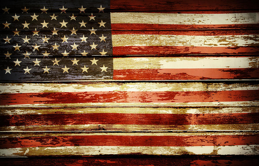 Grunge American flag Photograph by Les Cunliffe