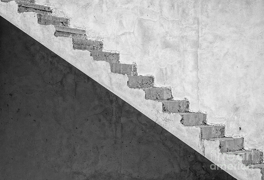 Architecture Photograph - Grunge concrete staircase by Antony McAulay