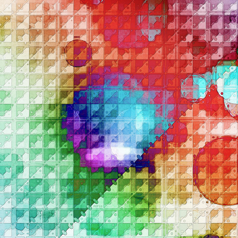 Grunge Grid of Colors Digital Art by Phil Perkins