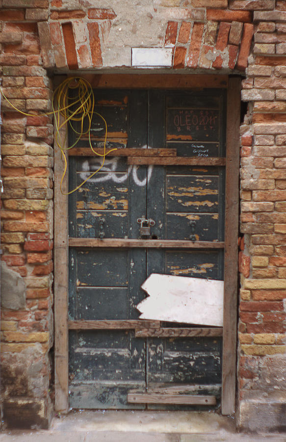 Grunge Industrial Door Venice Italy Photograph by Suzanne Powers