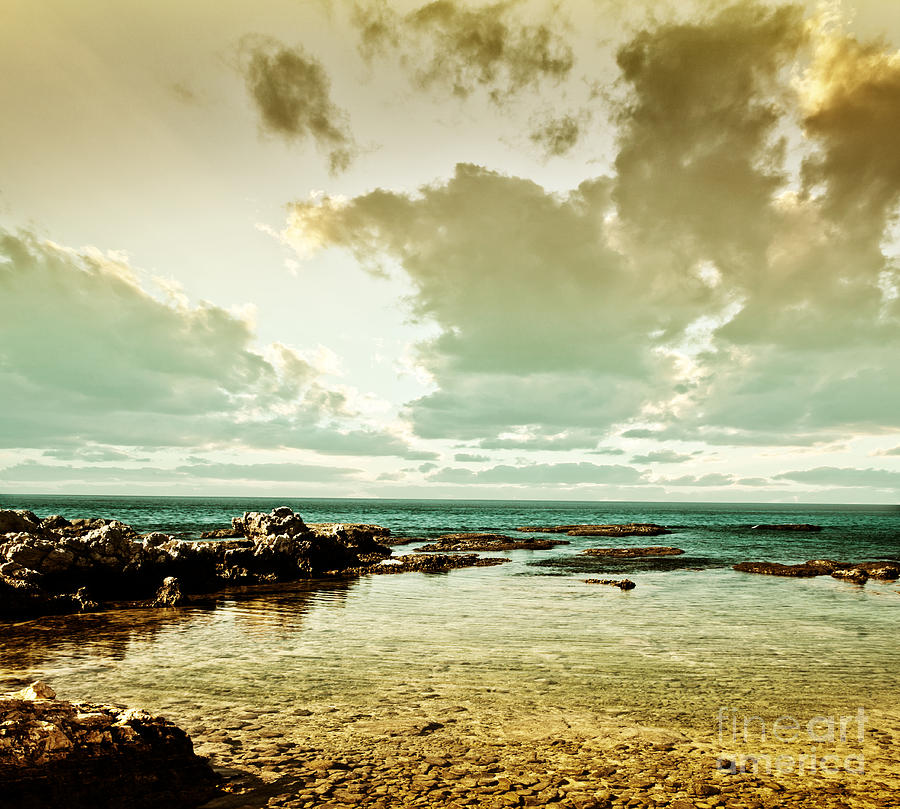Grunge sea landscape  Photograph by Anna Om