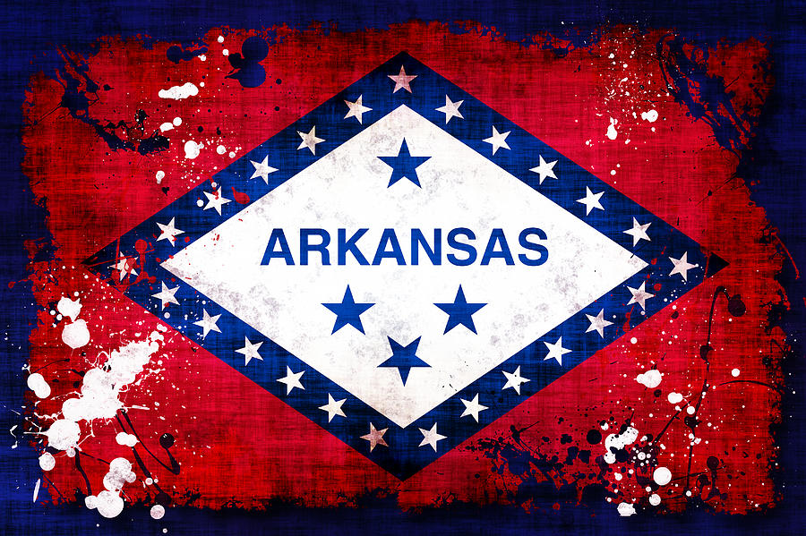 Grunge Style Arkansas Flag Photograph by David G Paul