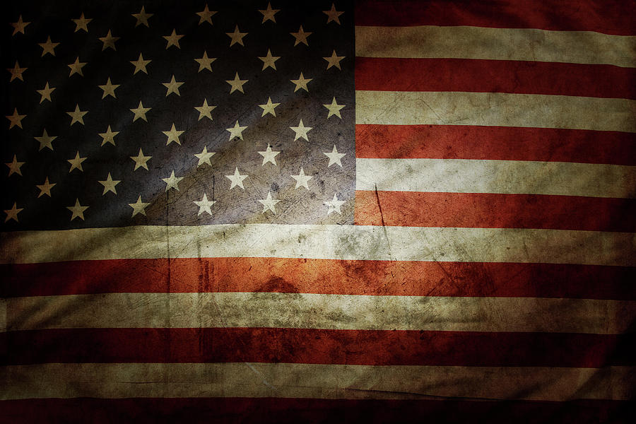 Grunge USA flag 3 Photograph by Les Cunliffe