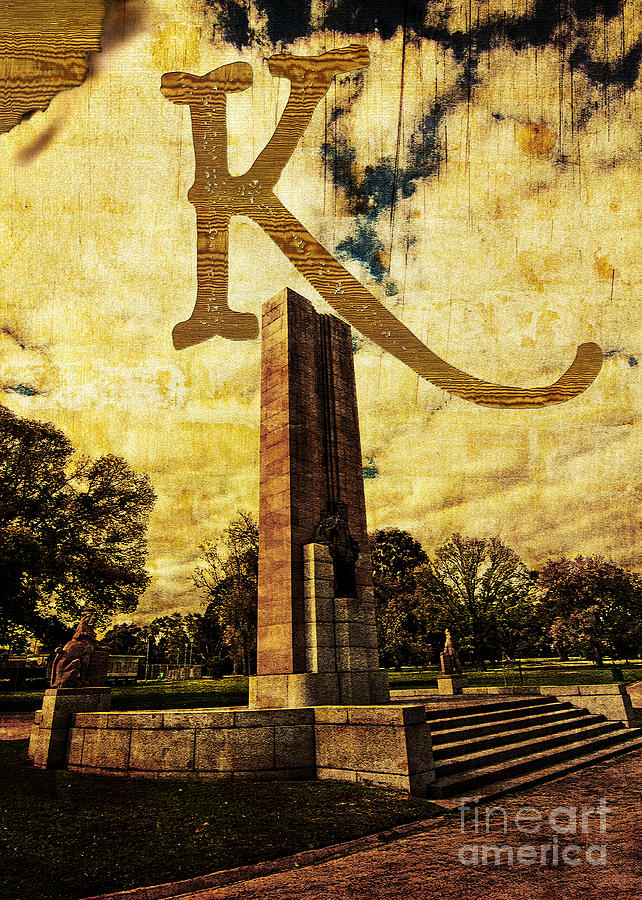 Vintage Photograph - Grungy Melbourne Australia Alphabet Series Letter K Kings Domain by Beverly Claire Kaiya