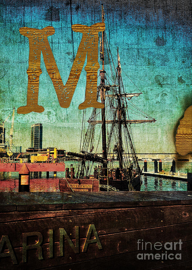 Grungy Melbourne Australia Alphabet Series Letter M Marina Dockl Photograph by Beverly Claire Kaiya