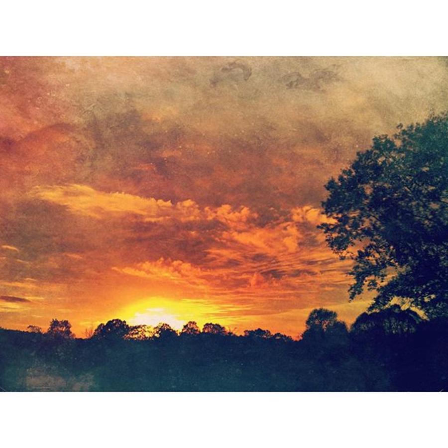 Sunset Photograph - Grungy Sunset #textured #sunset by Joan McCool
