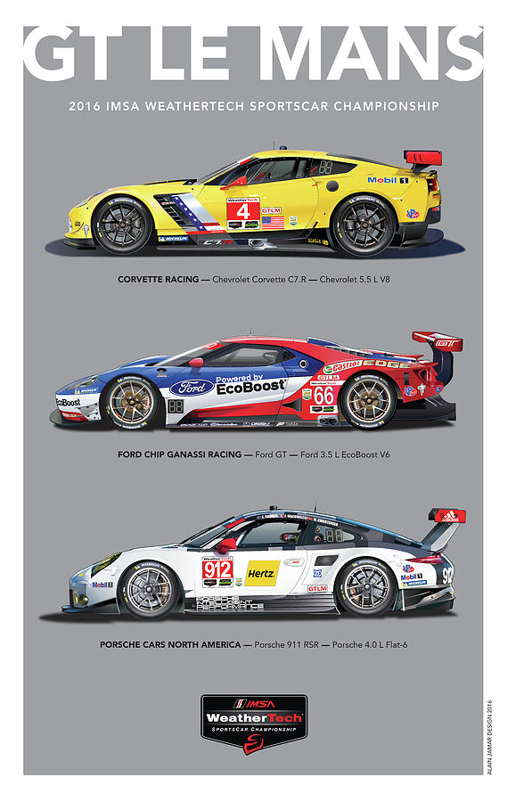 GT Le Mans Poster Digital Art by Alain Jamar
