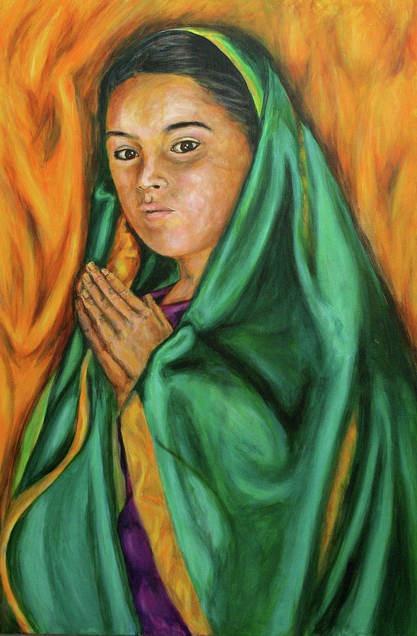 Guadalupe Joven 2 Painting by Pat Haley