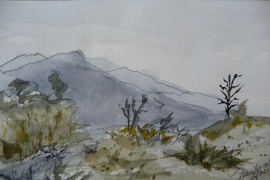 Guadalupe Mountains - First Draft Painting by Joel Deutsch