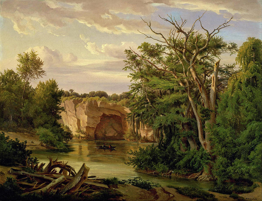Guadalupe River Landscape Painting by Hermann Lungkwitz