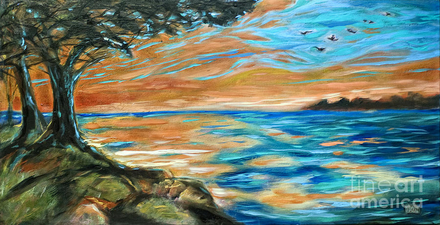 Guana SUnset Painting by Linda Olsen