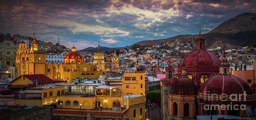 Guanajuato Evening Panorama Photograph by Inge Johnsson