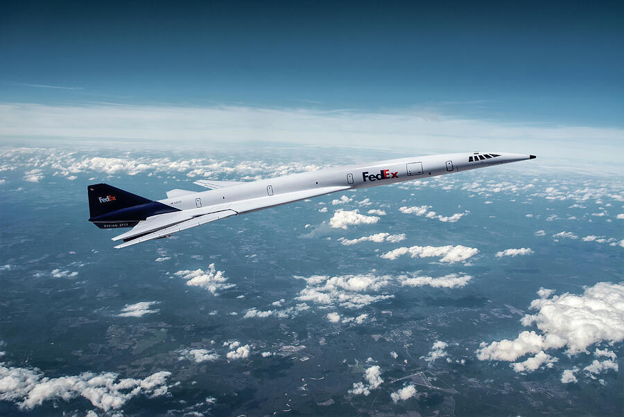 FedEx Boeing 2707 Supersonic Transport Digital Art by Erik Simonsen