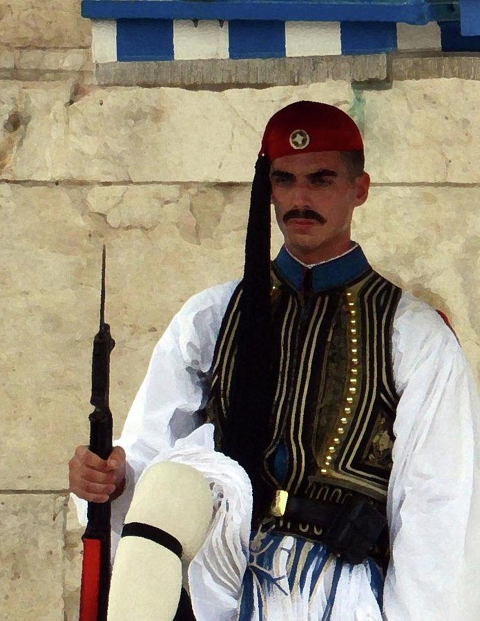 Guard in Greece Photograph by Coke Mattingly