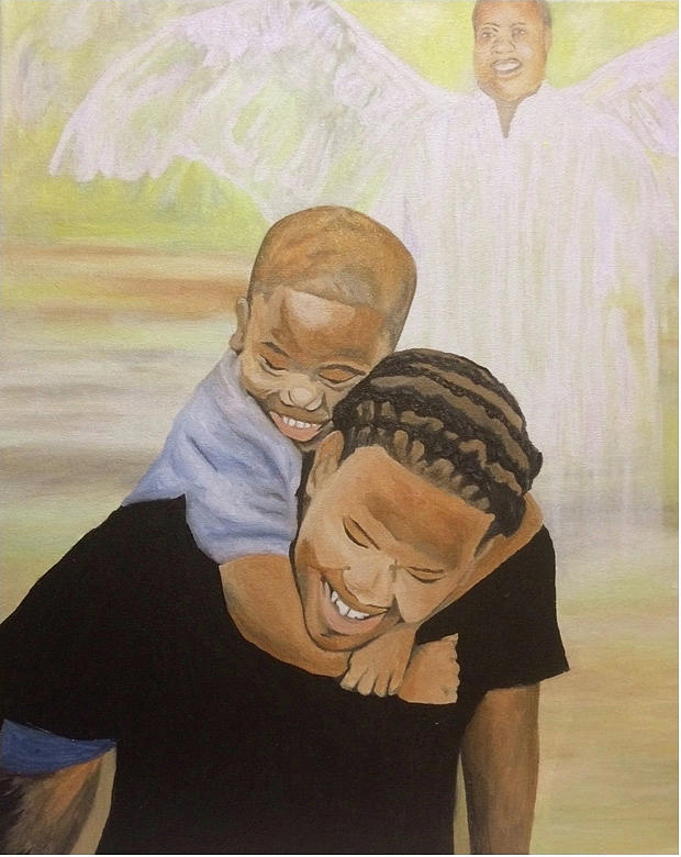 Guardian Angel Painting by Angelo Thomas