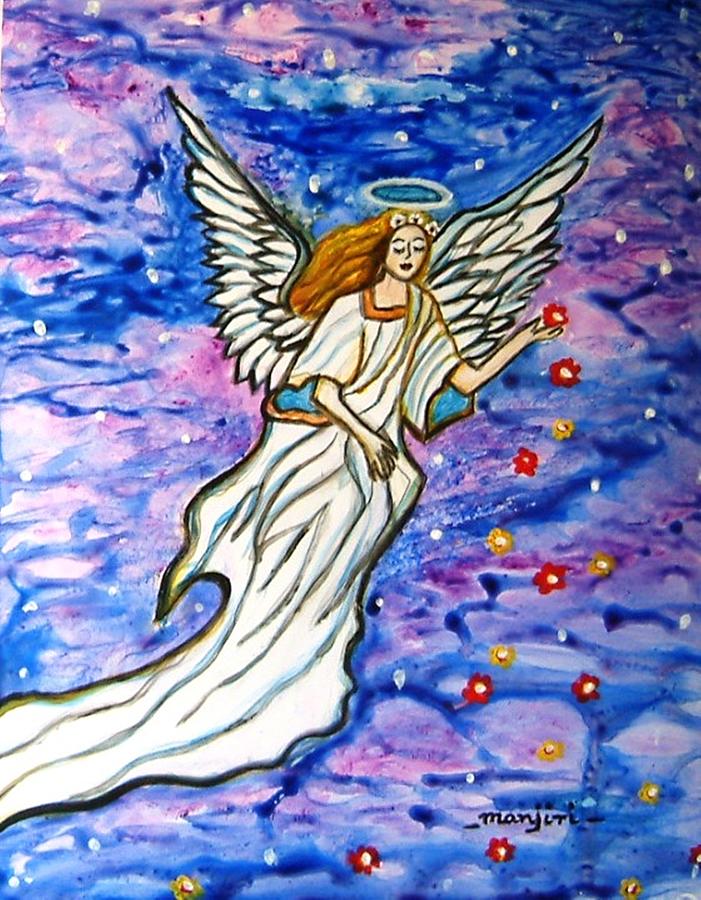 Guardian Angel Painting by Manjiri Kanvinde