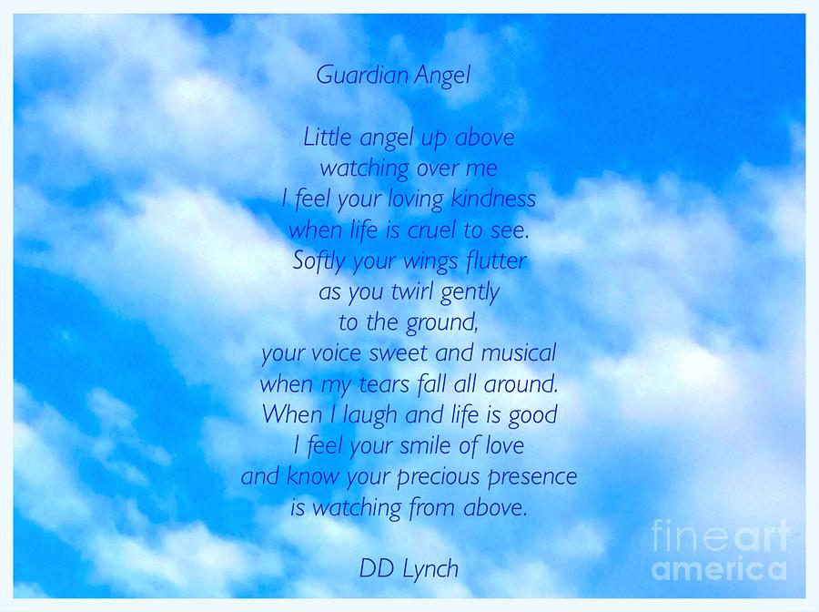 Guardian Angel Poem On Cloud And Sky Photograph Photograph by Debra ...