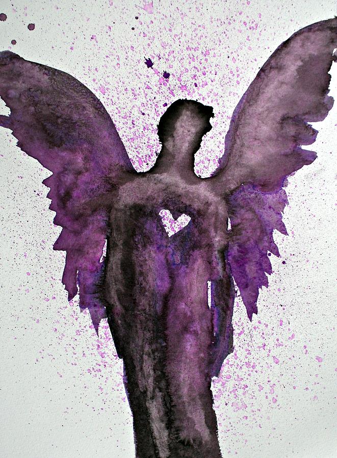 Guardian Angels Purple Painting by Alma Yamazaki