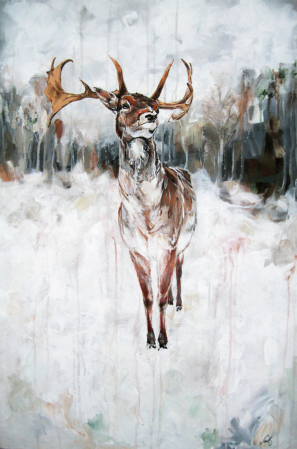 Deer Painting - Guardian by Jeni Bump