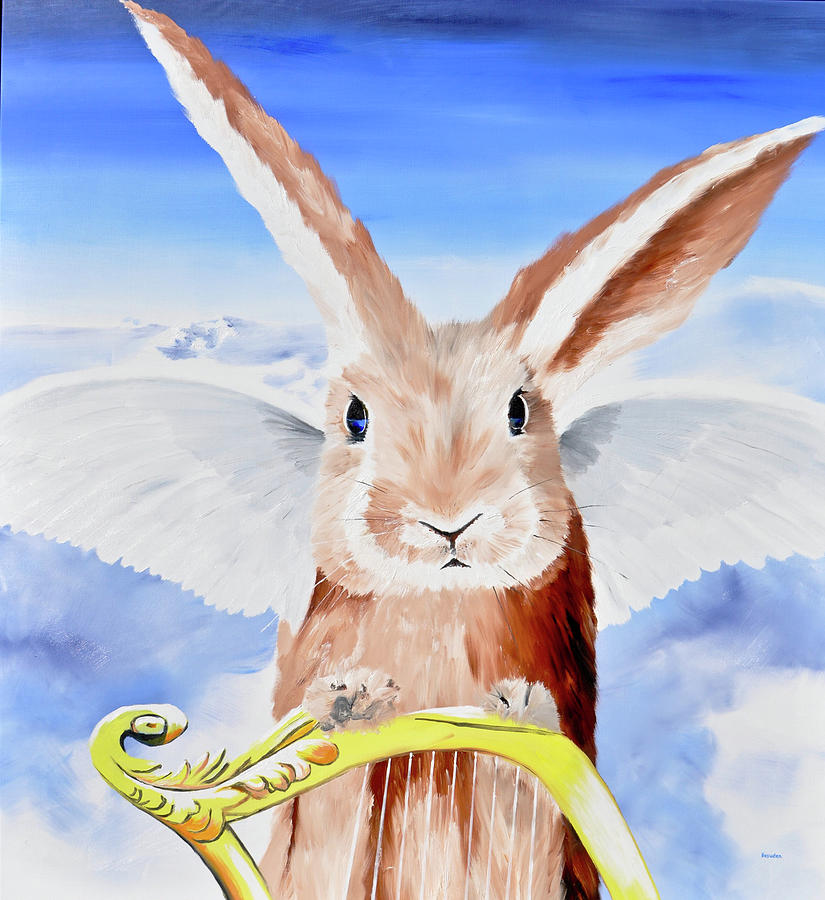Rabbit Painting - Guardian Rabbit Siennabrown by Eckhard Besuden